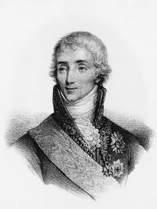 法国政治家、拿破仑一世时期的警察部长约瑟夫-福什（1759-1820）的肖像，雕版印刷