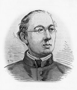 约瑟夫-赫根罗特（1824-1890）的肖像，德国历史学家和红衣主教，梵蒂冈档案馆第一任红衣主教长，雕版印刷