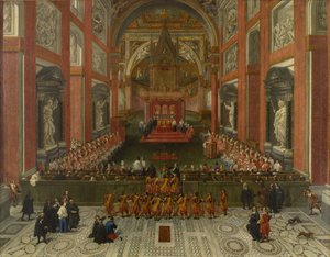 本笃十三世主持1725年的省罗马会议，圣约翰拉特兰大教堂，1725年