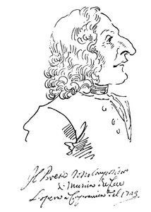 作曲家安东尼奥·维瓦尔第的讽刺画，1723年