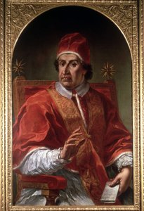 皮埃尔·莱昂·盖齐 (Pier Leone Ghezzi) 的克莱门特十一世 (1649 - 1721) 肖像。 罗马博物馆。 罗马