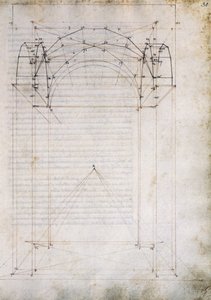 带有交叉拱顶的过道透视图，来自 De Prospectiva pingendi（绘画透视图）的页面，作者 Piero della Francesca（约 1415-1492 年），意大利 作者 皮耶罗·德拉·弗朗西斯卡
