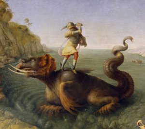 Perseus Rescuing Andromeda，c.1510-13（油画布）（细节） 作者 皮耶罗迪科西莫