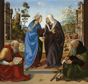 Visitation with St. Nicholas and St. Anthony Abbot, c.1490 (oil on panel) 作者 皮耶罗迪科西莫