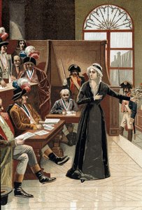 法国大革命：1793 年 10 月 14 日，法国王后玛丽·安托瓦内特在法官面前受审（图）， 作者 皮埃尔（后）肉汤