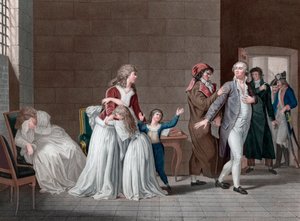 Separation of the King Louis XVI of France (1754-1793, from his family). Paris, Temple prison, on January 20 作者 皮埃尔（后）肉汤