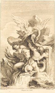 两只天龙和一只天鹅，在1736年或之后。