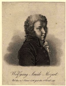 作曲家沃尔夫冈-阿玛迪斯-莫扎特的肖像，1756-1791年，1824年之后 作者 皮埃尔·亚历山大·塔迪厄