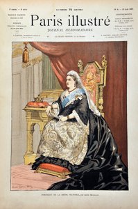 英国女王维多利亚-伊尔（1819-1901）的肖像，由安德烈-布鲁伊勒创作，1887年在 "巴黎画报周刊 "上的版画。