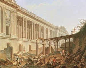 拆除波旁酒店并清理卢浮宫柱廊，1764年