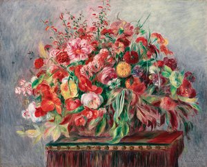 花篮;花篮，1890年 作者 皮埃尔·奥古斯特·雷诺阿