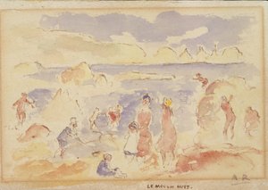 海滩景象，1883年。 作者 皮埃尔·奥古斯特·雷诺阿
