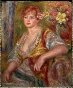 Blonde with the rose (Portrait of Andree Madeleine Heuschling), circa 1915 (oil on canvas) 作者 皮埃尔·奥古斯特·雷诺阿