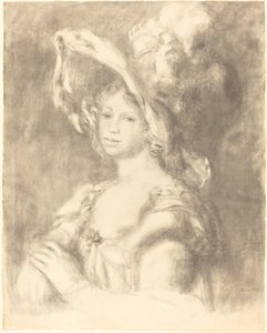 年轻女人的半身像 Jeune femme en buste, 1892年。 作者 皮埃尔·奥古斯特·雷诺阿