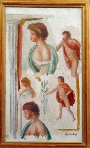 Pierre Auguste Renoir的古董悲剧水彩人物 作者 皮埃尔·奥古斯特·雷诺阿
