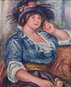戴玫瑰的女孩，1913年，1923年 作者 皮埃尔·奥古斯特·雷诺阿