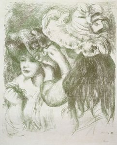 帽子别针，第一板； Le Chapeau Epingle，首映的普朗什，约1897年 作者 皮埃尔·奥古斯特·雷诺阿