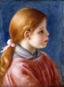 一位年轻女子的头，1888年 作者 皮埃尔·奥古斯特·雷诺阿