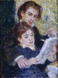 在工作室：乔治·里维耶尔（Georges Riviere）和玛格丽特·罗格朗（Marguerite Legrand） 作者 Pierre Auguste Renoir