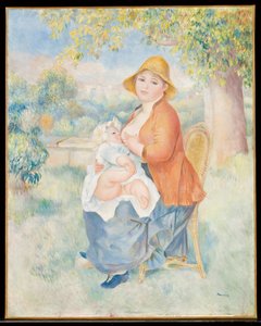乳房的孩子，1886年 作者 皮埃尔·奥古斯特·雷诺阿