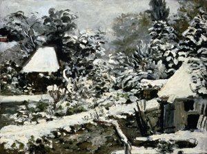 风景，雪景效果，约1868年 作者 皮埃尔·奥古斯特·雷诺阿