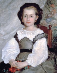 Romaine Lacaux小姐，细节，1864年 作者 皮埃尔·奥古斯特·雷诺阿