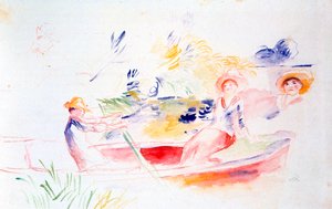 在河岸上，二十世纪 作者 皮埃尔·奥古斯特·雷诺阿