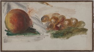 桃子和葡萄，约 1914 年（布面纸上油画） 作者 皮埃尔·奥古斯特·雷诺阿