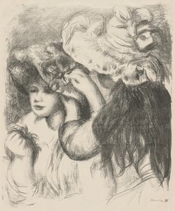 固定帽子，1897年。 作者 皮埃尔·奥古斯特·雷诺阿