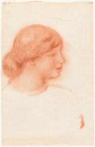 一个年轻女子的个人资料，c。 1910年。 作者 皮埃尔·奥古斯特·雷诺阿