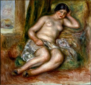 沉睡的欧达丽人或拖鞋欧达丽人。皮埃尔-奥古斯特-雷诺阿（Pierre-Auguste Renoir）的画作。 作者 皮埃尔·奥古斯特·雷诺阿