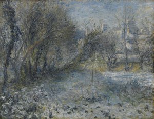 冰雪覆盖的景观，1870-1875年 作者 皮埃尔·奥古斯特·雷诺阿