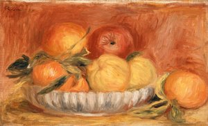苹果和橘子的静物； Nature Morte aux pommes et oranges，1890年代后期 作者 皮埃尔·奥古斯特·雷诺阿