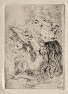 帽针》（贝尔特-莫里索的女儿和表妹），第 1 版 作者 皮埃尔·奥古斯特·雷诺阿