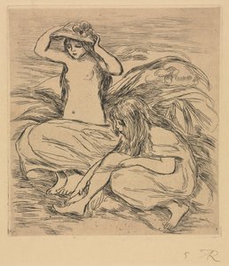 《两个泳客》，1895年。 作者 皮埃尔·奥古斯特·雷诺阿