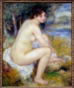 风景画中的女子裸体 皮埃尔-奥古斯特-雷诺阿(1841-1919)1883年 阳光。0,65 x 0,54 m 巴黎，桔园博物馆