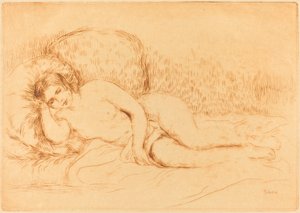 躺着的女人 Femme couchee, 1906年。 作者 皮埃尔·奥古斯特·雷诺阿
