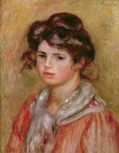 戴白手帕的小女孩，约1907年 作者 皮埃尔·奥古斯特·雷诺阿