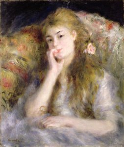年轻女子坐着，c.1876-77
