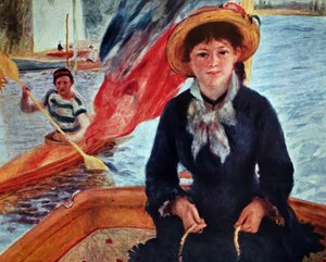 船中少妇 (Lise Trehot) 作者 皮埃尔·奥古斯特·雷诺阿