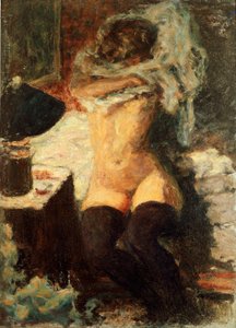 Black stockings Woman undressing. Painting by Pierre Bonnard (1867-1947) 1908 about Dim. 58x43 cm England, collection The Earl of Rosslyn 作者 皮埃尔·邦纳德