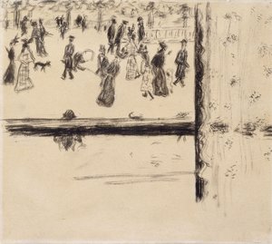 Boulevard des Batignolles，约1896-8年（纸上的画笔和黑色墨水） 作者 皮埃尔·邦纳德