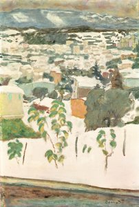 Le Cannet in the Snow，约 1927 年（布面油画） 作者 皮埃尔·邦纳德