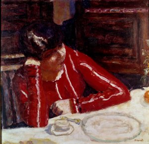 Le corsage rouge 绘画：Pierre Bonnard (1867-1947) 1925 巴黎国立现代艺术博物馆 作者 皮埃尔·邦纳德