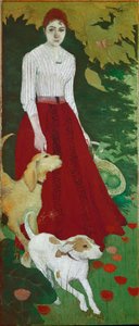 Andree Bonnard 小姐和她的狗（布面油画 作者 皮埃尔·邦纳德