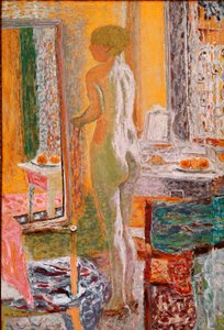 冰面前的裸体 Pierre Bonnard (1867-1947) 的画作，1933 年昏暗。 152x102 厘米威尼斯，现代艺术画廊