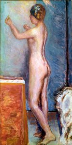 Pierre Bonnard (1867-1947) 1915 Solothurn，Silvan Kocher 收藏的蓝色背景上的裸体画