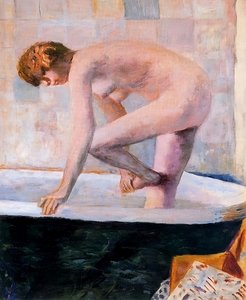 粉红色的裸体在浴缸，c.1924