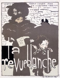 La Revue blanche的新闻海报。皮埃尔-博纳尔（1867 - 1947）的插图 作者 皮埃尔·邦纳德