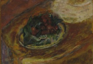 Still Life: Cherries, c.1942 (oil on wood panel) 作者 皮埃尔·邦纳德